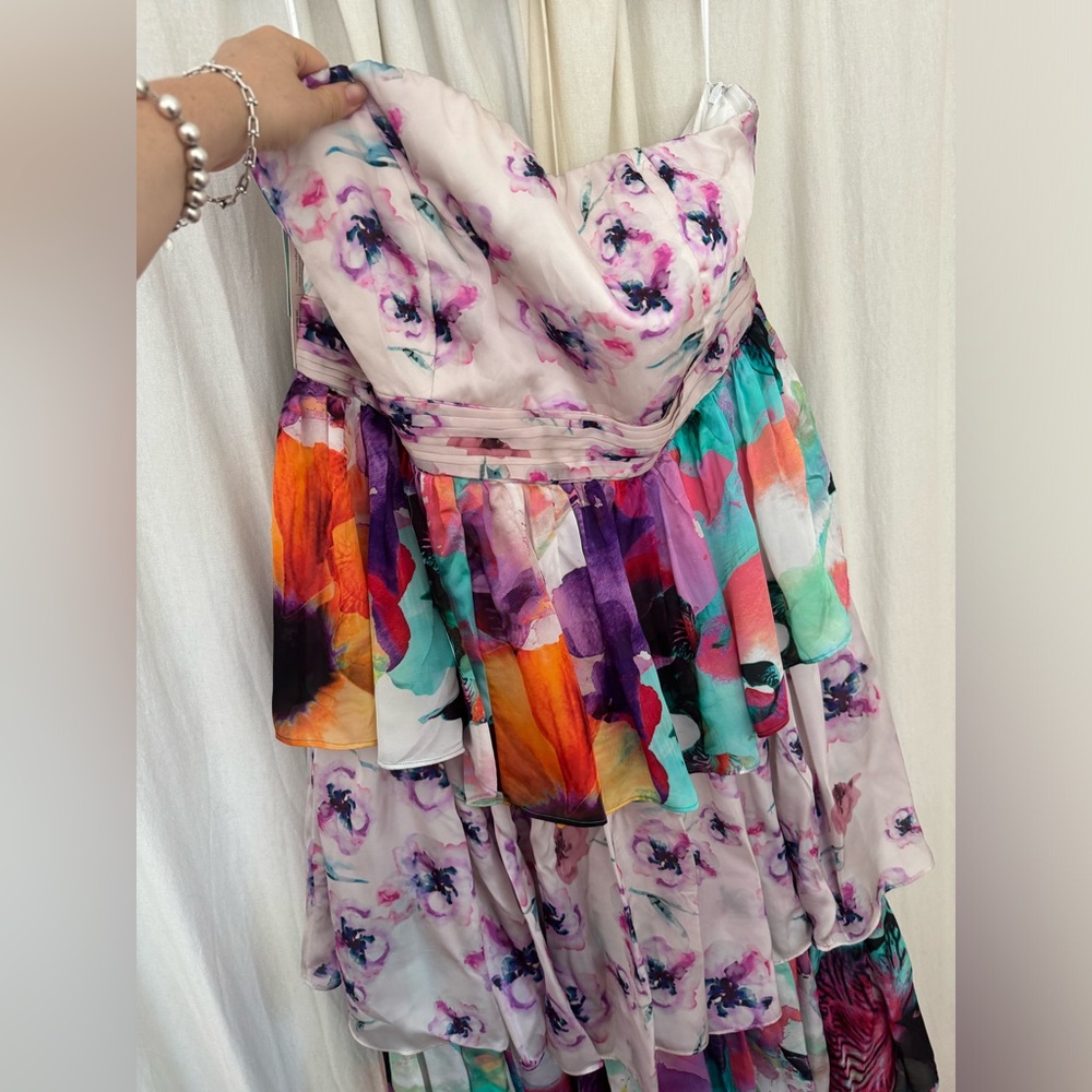 Anthropologie Pastel Floral Strapless Tiered Dress NWT - Picture 2 of 8